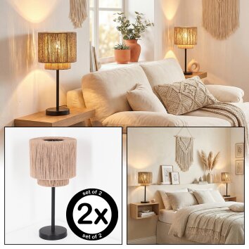 Rivan Lampe à poser Noir, 1 lumière