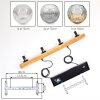 Ripoll Suspension, Boule lumineuse, Suspension Écru, Noir, 4 lumières