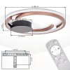 Miral Plafonnier LED Bronze, 1 lumière, Télécommandes