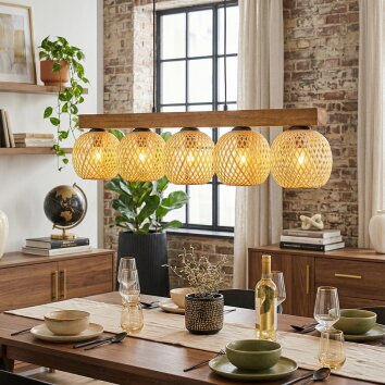 Basto Suspension, Boule lumineuse, Suspension Écru, Noir, 5 lumières