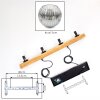 Ripoll Suspension, Boule lumineuse, Suspension Écru, Noir, 4 lumières