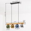 Koyoto Suspension, Boule lumineuse, Suspension Écru, Noir, 4 lumières