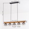 Ripoll Suspension, Boule lumineuse, Suspension Écru, Noir, 5 lumières
