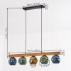 Ripoll Suspension, Boule lumineuse, Suspension Écru, Noir, 5 lumières