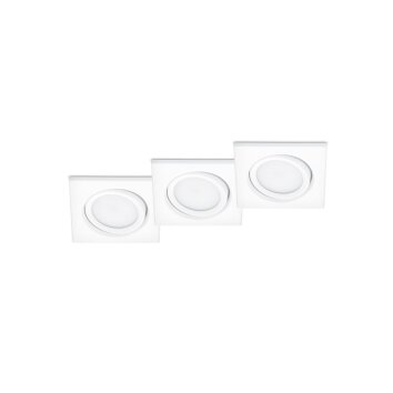 Trio Spot encastrable LED Blanc, 3 lumières