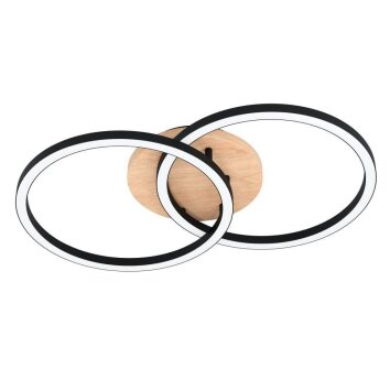 Plafonnier Eglo LOMALTAS-Z LED Brun, Noir, 4 lumières, Changeur de couleurs