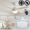 Lenok Ventilateur de plafond lumineux LED Couleur bois, Blanc, 1 lumière, Télécommandes