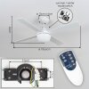 Lenok Ventilateur de plafond lumineux LED Couleur bois, Blanc, 1 lumière, Télécommandes