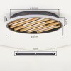 Velani plafonnier LED rond Ø 41 cm, lattes en bois, design scandinave pour salon