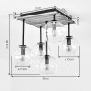 Koyoto plafonnier bois et verre à 5 globes transparents, style rétro