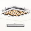 Velani plafonnier LED bois carré, lattes façon chêne, style scandinave