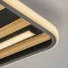 Velani plafonnier LED bois carré, lattes façon chêne, style scandinave