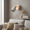 Olaris applique murale bois orientable, style scandinave, abat-jour gris clair E14