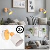 Olaris lot de 2 appliques murales en bois orientables, abat-jour blanc E14