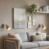 Olaris lot de 2 appliques murales en bois orientables, abat-jour blanc E14