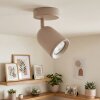 Lemak spot de plafond LED orientable beige taupe, luminaire moderne GU10