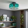 Plafonnier Boza en verre vert dégradé, lampe de plafond rétro Ø 28 cm