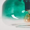 Plafonnier Boza en verre vert dégradé, lampe de plafond rétro Ø 28 cm