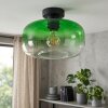 Boza plafonnier rond en verre vert dégradé Ø 28 cm, abat-jour globe rétro