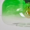 Boza plafonnier rond en verre vert dégradé Ø 28 cm, abat-jour globe rétro