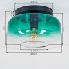 Plafonnier Boza en verre vert dégradé, abat-jour rond Ø 28 cm, E27