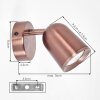 LED Spot mural moderne Lemak en bronze avec corps cylindrique orientable