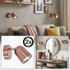 Lemak applique murale LED en lot de 2, spot mural cuivre orientable GU10