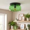 Boza plafonnier vintage rond en verre vert, lampe de plafond E27 pour salon