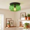 Boza plafonnier vintage rond en verre vert, lampe de plafond E27 pour salon