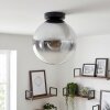 Plafonnier Gastor moderne avec abat-jour rond en verre clair et fumé ø 25 cm