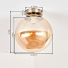 Gastor plafonnier boule vintage en verre ambré, douille E27