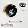 Gastor plafonnier boule en verre fumé, lampe de plafond vintage E27 laiton