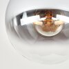 Gastor plafonnier boule en verre fumé, lampe de plafond vintage E27 laiton