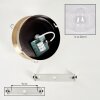 Plafonnier Gastor boule en verre transparent, douille E27, finition laiton vieilli