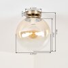 Gastor plafonnier globe en verre vintage E27, Ø 25 cm, finition laiton vieilli