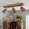 Spot de plafond LED Lemak moderne à trois têtes orientables en métal bronze