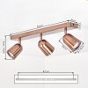 Spot de plafond LED Lemak moderne à trois têtes orientables en métal bronze