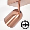 Spot de plafond LED Lemak moderne à trois têtes orientables en métal bronze