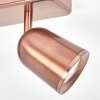 Spot de plafond LED Lemak moderne à trois têtes orientables en métal bronze