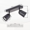 Spot de plafond LED moderne Lemak à deux têtes cylindriques noires orientables