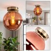 Gastor plafonnier boule ronde E27 style rétro vintage pour salon et salle à manger