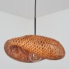 Bauro suspension bambou à abat-jour bombé pour salle à manger, longueur 50 cm