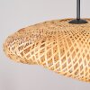 Suspension Bauro avec abat-jour bombé en bambou écru pour la table à manger, longueur 50 cm