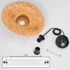Bauro suspension salle à manger avec abat-jour organique tressé E27, longueur 40 cm