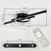 Narok plafonnier LED avec télécommande, lampe de plafond anneau et barres