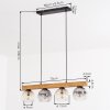 Ripoll suspension à barre de bois linéaire 4 lumières E14, longueur 75 cm