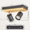 Velani plafonnier LED GU10 2 spots orientables, rampe à lamelles scandinave