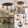 Plafonnier Gastor à globes, luminaire plafond 4 lumières E14 rétro vintage
