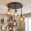 Plafonnier Gastor à globes, luminaire plafond 4 lumières E14 rétro vintage