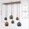 Koyoto suspension 6 lampes E27 à abat-jour en verre multicolore vintage